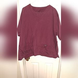 Landau Woman's Plus size Scrub set. 4XL TOP 3XL PANTS Maroon